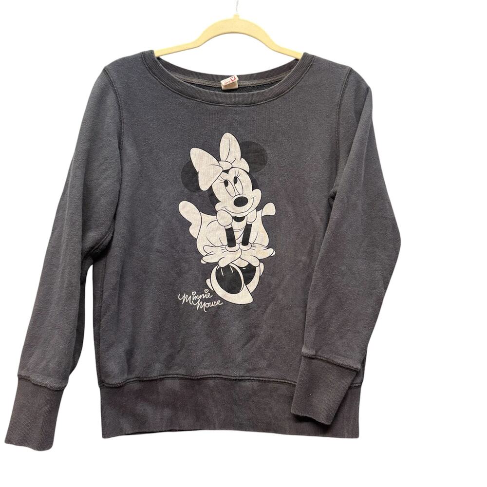 Disney Minnie Mouse X Uniqlo Women Medium Grey Pullover Kawaii Sweater Kidcore